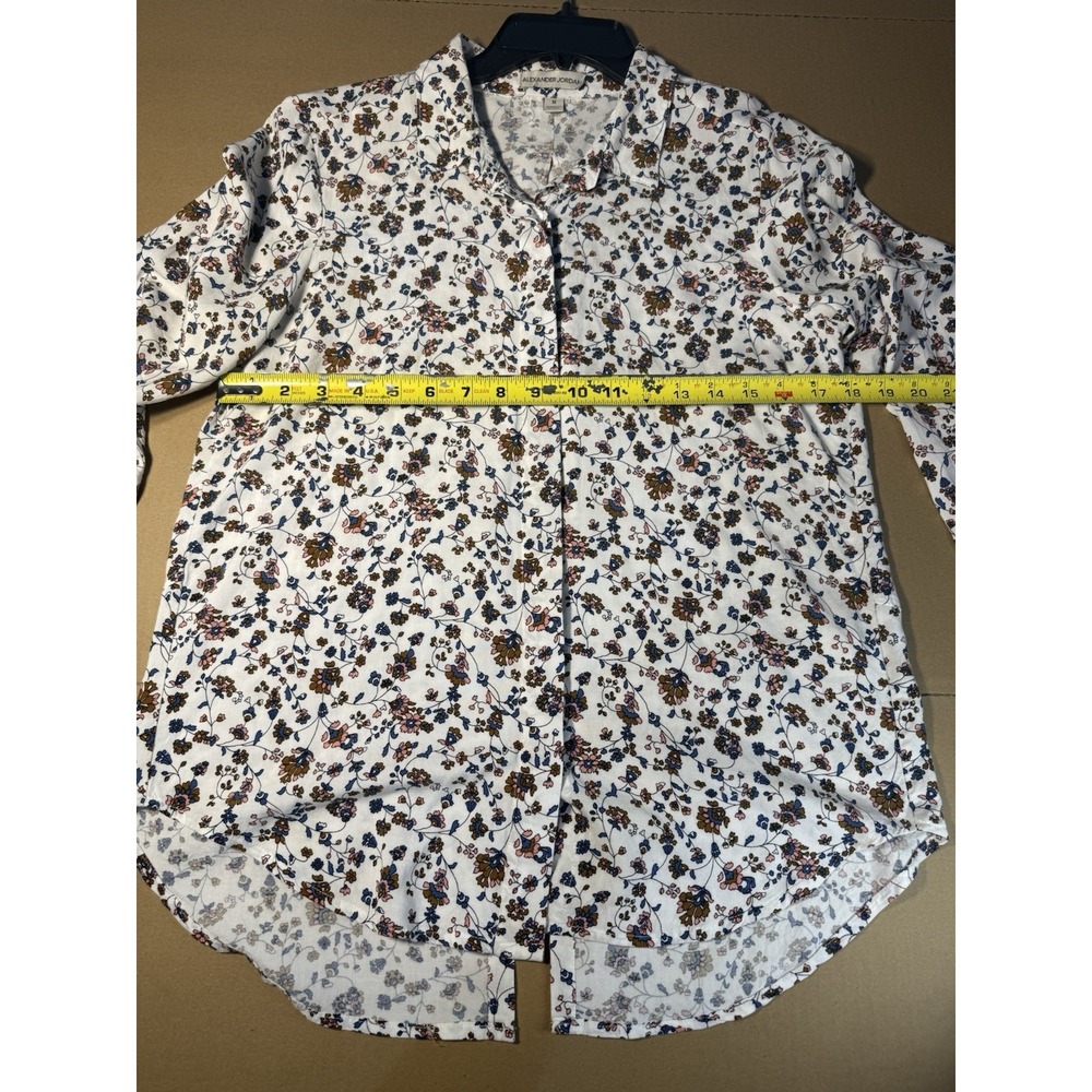Alexander Jordan Y2K Vintage Floral‎ Rayon Blouse Lightweight Collared Top M - Picture 5 of 11